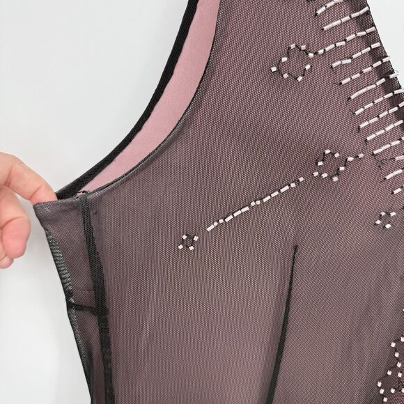 JS Collection Black & Pink Beaded Formal Dress Size US 10 Y2k - Picture 12 of 12